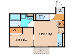 スカイコート　Ⅰ－Ａの物件間取画像